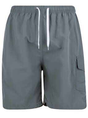 Men Swim Trunks Swimming Swimwear Cargo Shorts Beach Surf Board, Gray, NEW